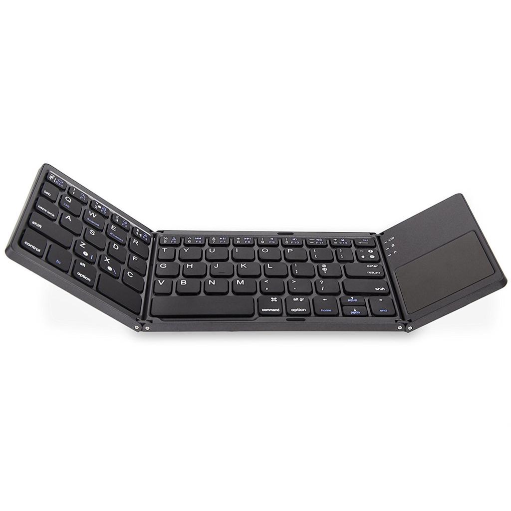 Mini Wireless Keyboard Bluetooth Touchpad Portable Magnetic Triple Folding Keyboard For Windows Android IOS iPad Phone