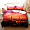 Beautiful Coastline City Duvet Cover Set 3d Digital Printing Sea Landscape Bed Linen Queen Polyester Bedding Set Fashion Design