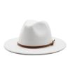 Men'S And Women'S White Woolen Top Hat Fashion Jazz Hat Felt Hat