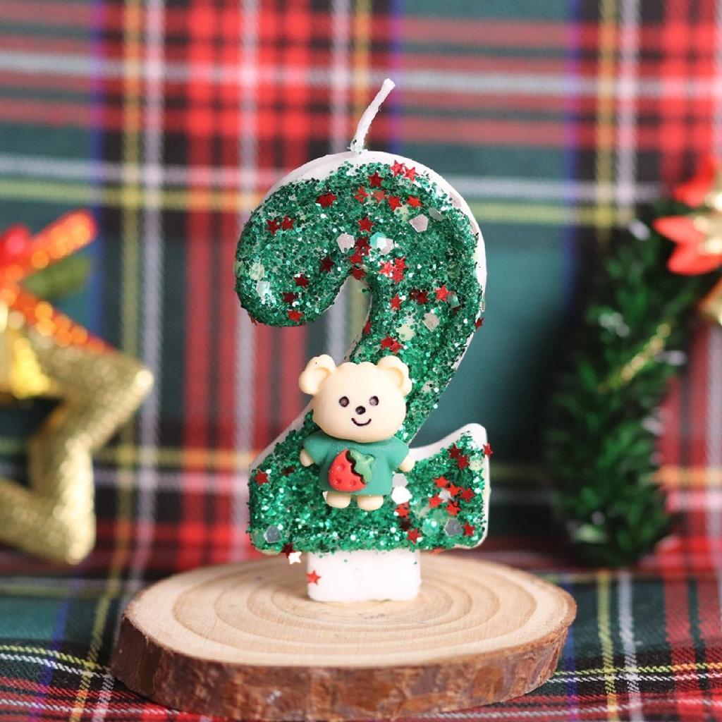 Рождественский номер День рождения Свеча Вечеринка Торт Украшение Подарок на день рождения Санта-Клаус