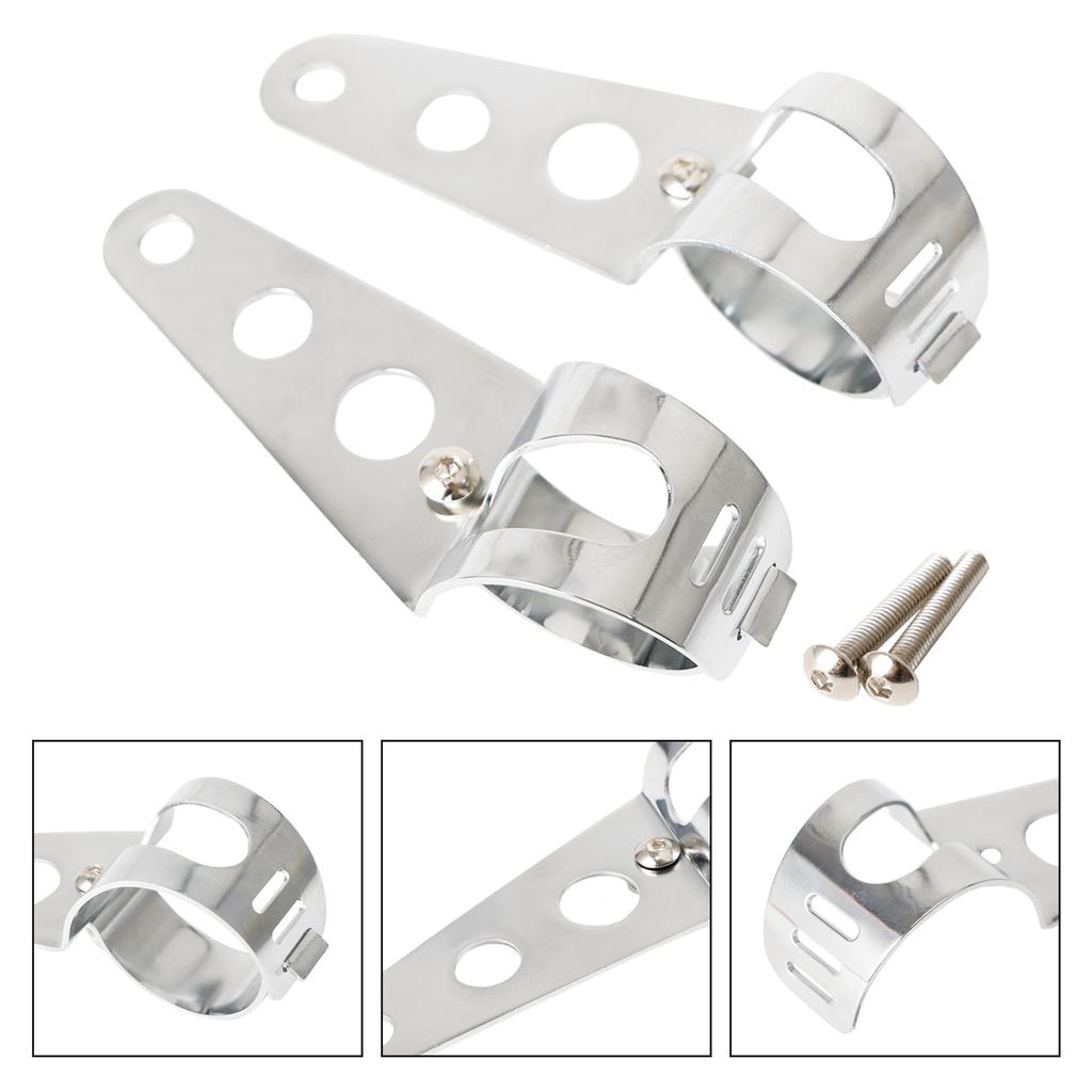 43mm-50mm Fork Chrome Headlight Mount Bracket Motorcycle Headlamp Holder Adapter