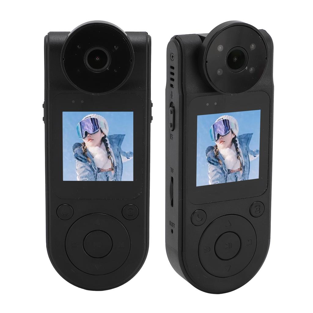 Body Camcorder with 180° Rotating Lens Back Clip Magnetic 2K 140° Wide Angle Motion Detection Body W