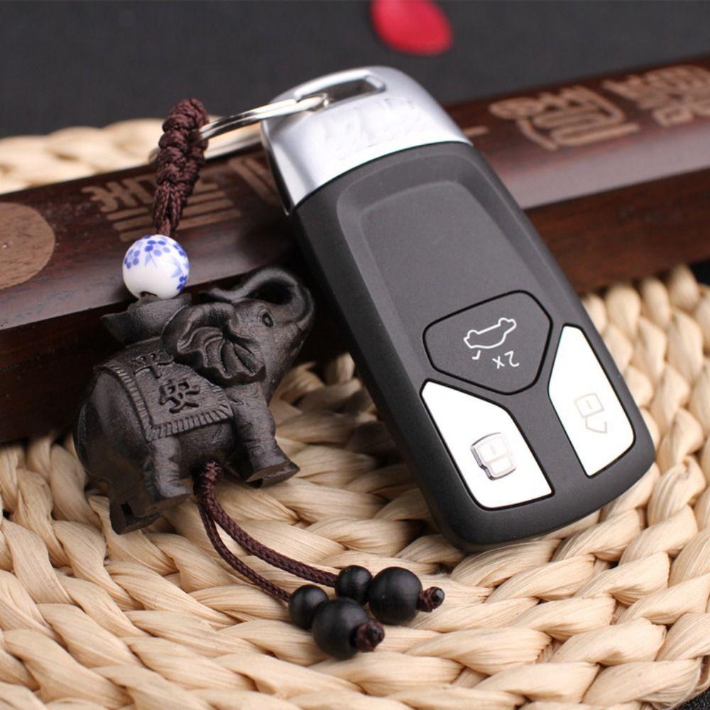 Китайский стиль милый деревянный автомобильный брелок сандаловое дерево брелки ювелирные изделия фурнитура брелок компоненты