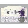 [R6581] - Wooden Door Plaque 'Lavender' Purple Beige (bathroom) - 12x8cm