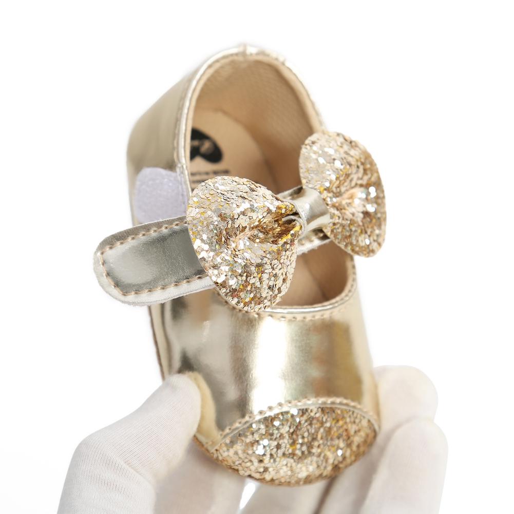 Infant Baby Girls Soft Sole Bowknot Princess Wedding Dress Mary Flats Prewalker Newborn Baby Sneaker Shoes 0-18M