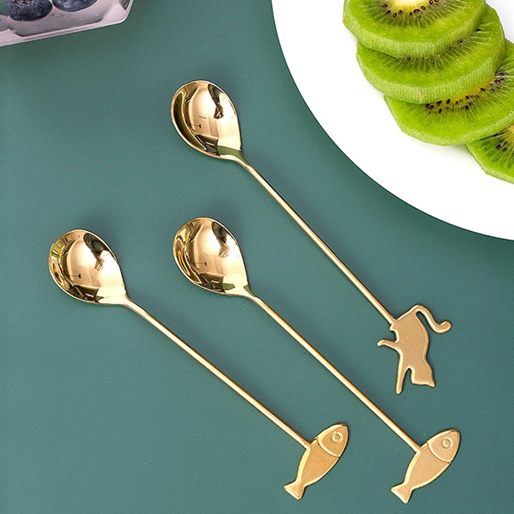 Cute Stainless Steel Mixing Home Drinking Stirring Tool Teaspoon Milk Spoon Coffee Accessories