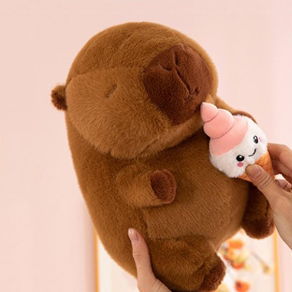 Плюшевая игрушка Капибара-мороженое, Пушистая капибара, Мягкая кукла, Прекрасная плюшевая кукла капибара, Подарок для друзей