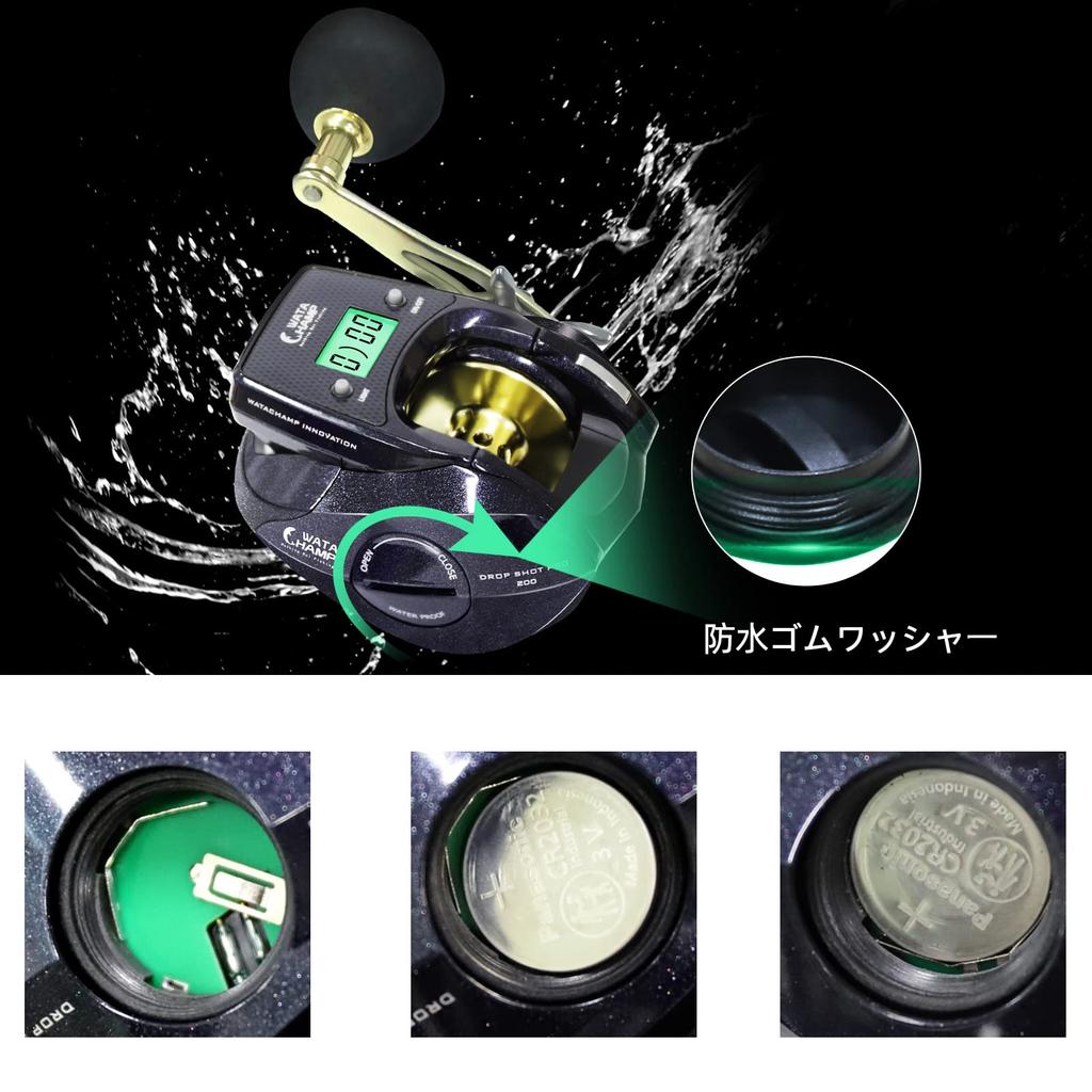 WATACHAMP Drop Shot Pro Мультипликаторная катушка с заменяемой леской большой вместимости Идеально подходит для береговой ночной морской ловли тай-резиной с лодки, морского окуня, с подсчетчиком, LED,