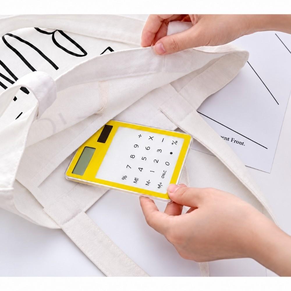 Clear Shell Touch Screen Calculator Thin 8 Digit Calculator Daily Accounting