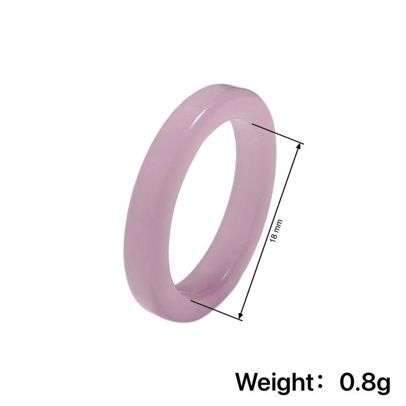 Модные разноцветные акриловые кольца из смолы для женщин Простые однотонные геометрические круглые кольца для пальцев Ювелирные изделия Подарок Anillo Mujer AVE