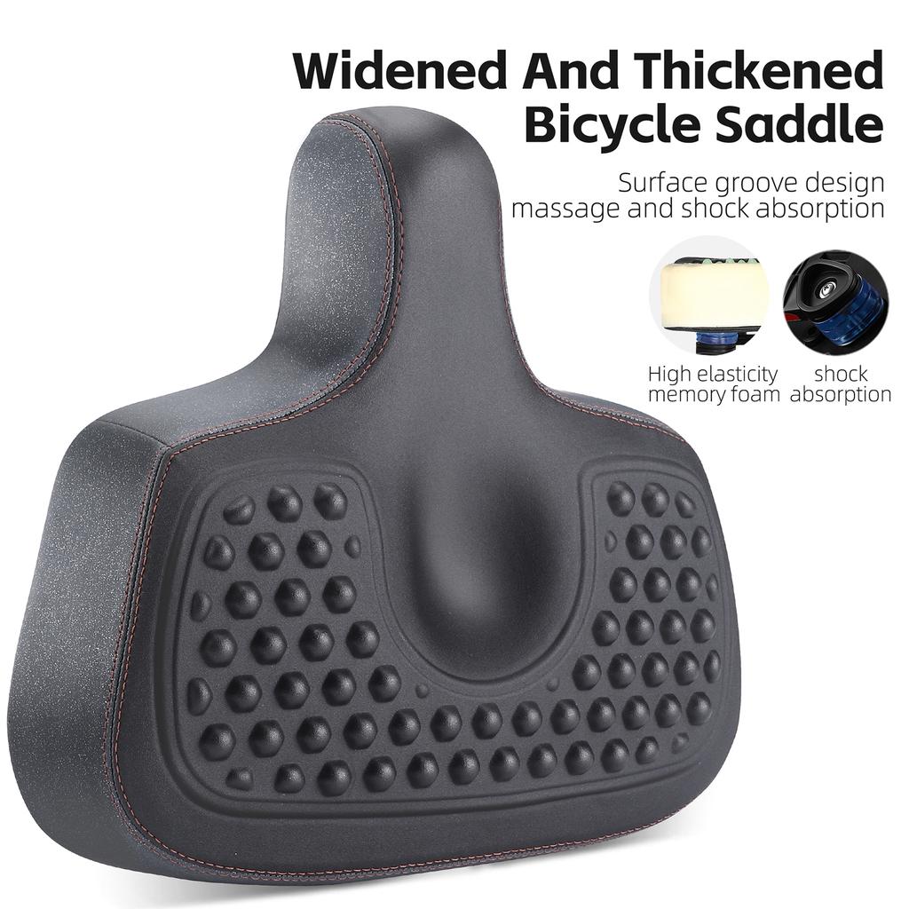 Thickened and Widen High Elasticity Bike Saddle Soft Waterproof PU Pad Road Bicycle Seats Comfort