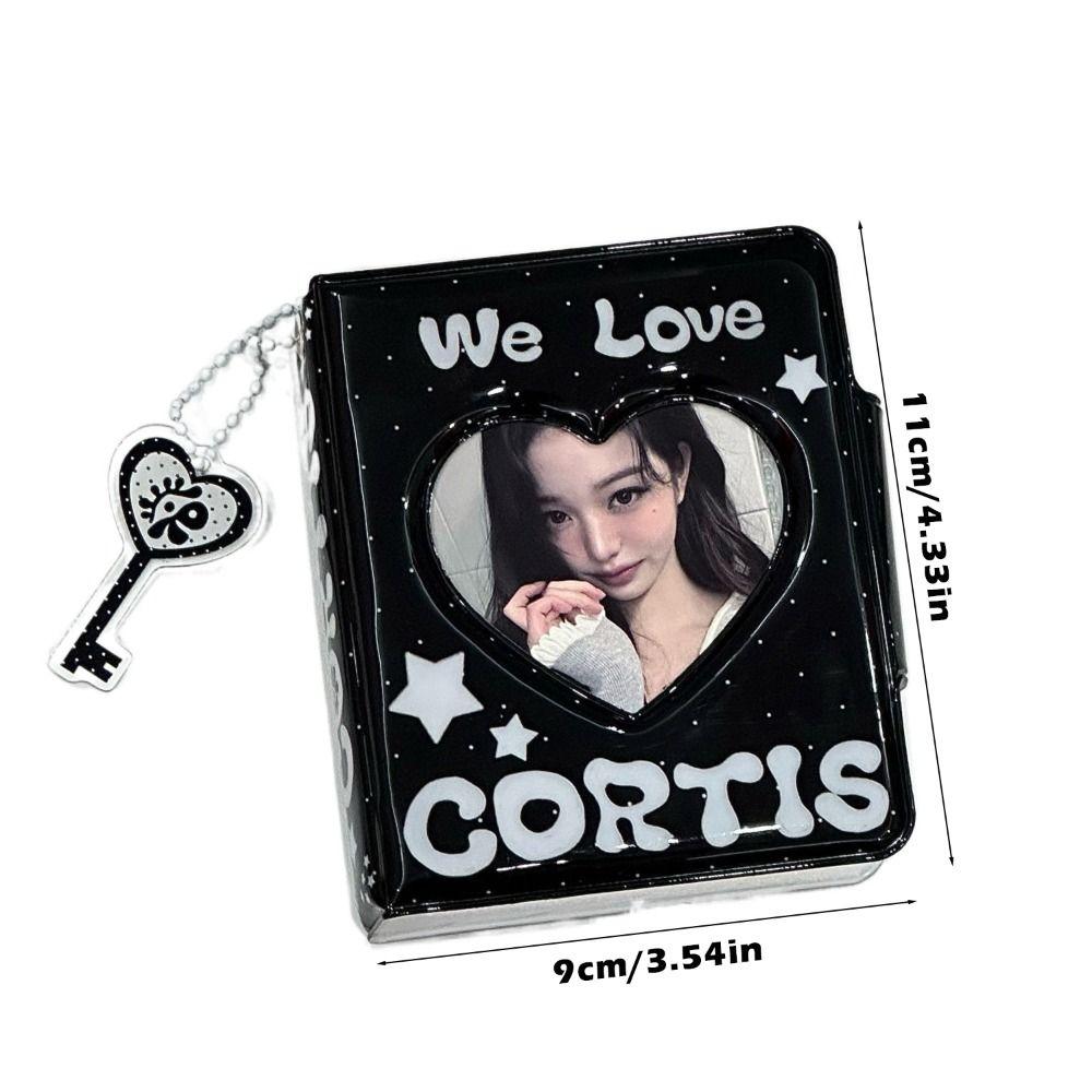 Корейский держатель для фотокарточек из ПВХ Черный Cortis 32 кармана Альбом для фотокарточек Книга для коллекции карточек айдолов