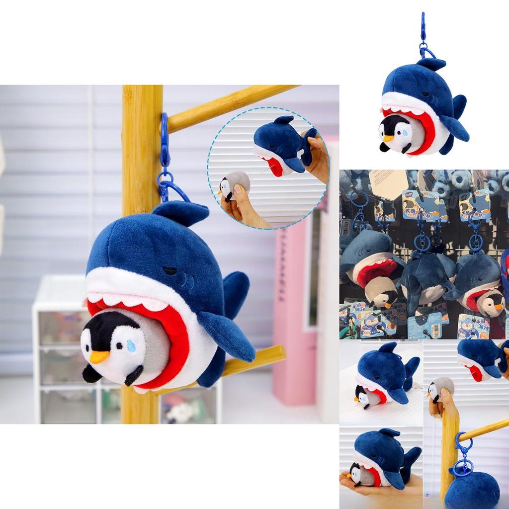 Милый брелок в виде акулы, плюшевая игрушка с веревочкой для детей и коллекционеров