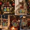 Seasonal Home Wall Decor Best Friends Christmas Wreath Pendant, Acrylic Hanging Ornament, Xmas Fireplace Pendant Decorative Piece for Holiday