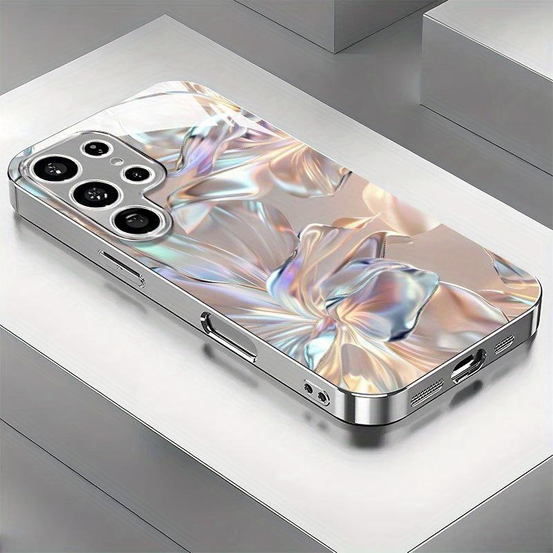 Минималистичный цветочный узор, посеребренный, для Samsung Galaxy Galaxy S26 S25 S24 S23 S22 FE Ultra Plus, противоударная задняя крышка