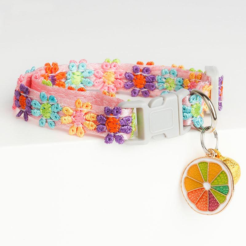 Hot Sale Pet Collar Cat Collar Lace Embroidered Dog Accessories with Bells Pet Accessories Neck Collar