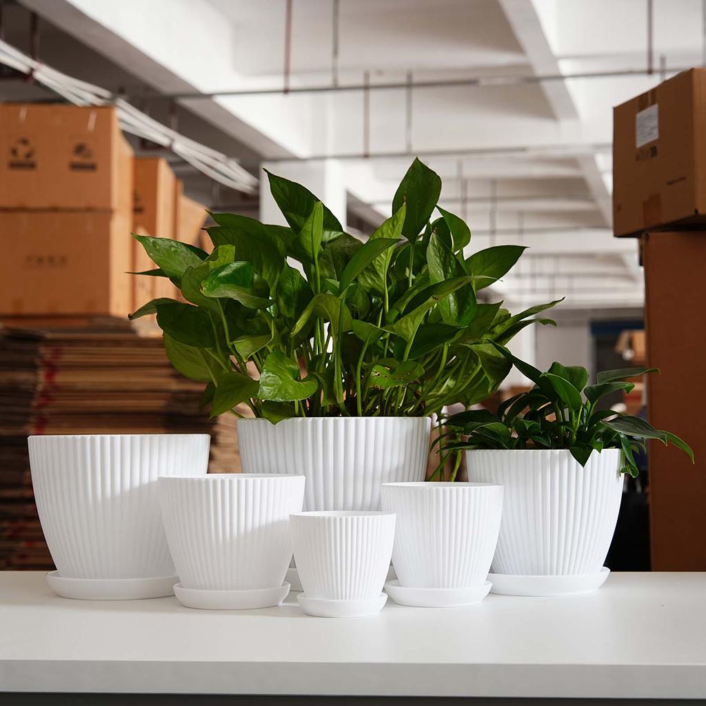 Утолщенный горшок с вертикальным рисунком, горшечное растение, некерамический горшок, балконный маленький цветочный горшок