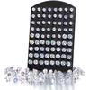 12/24/36Pairs Women's Fashion Luxury Cubic Exquisite Big Zircon Crystal Diamond Stud Earrings Set