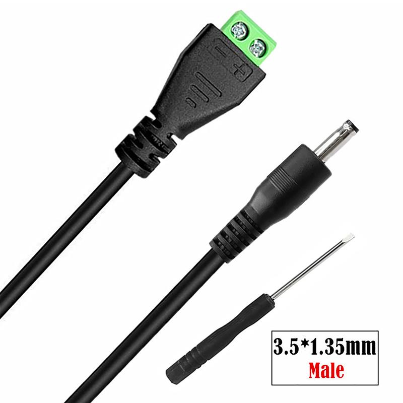 Кабель питания постоянного тока 5.5*2.1/5.5*2.5мм/3.5*1.35мм разъем гнездо-вилка штекерное соединение для светодиодной ленты, камеры видеонаблюдения, видеорегистратора