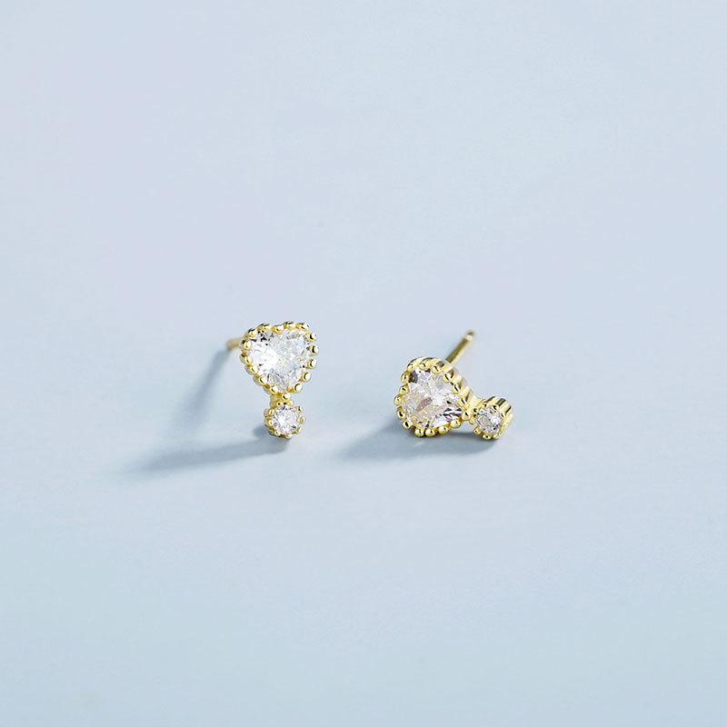 Серьги Love из циркония, маленькие серьги с темпераментом, простой дизайн, стиль для поездок на работу и обратно, повседневные