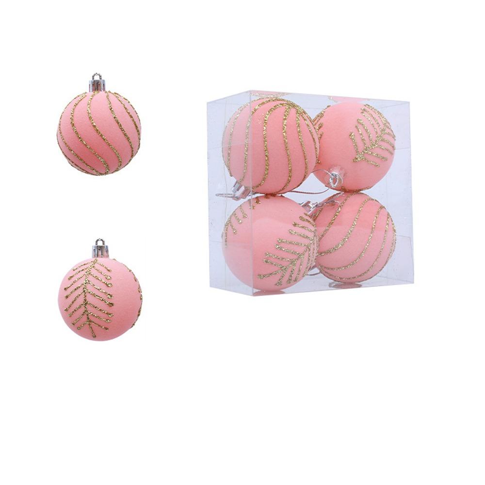6cm Christmas Balls Set Flocking Shatterproof Xmas Tree Pendants DIY Crafts Christmas Hanging Balls Home Xmas Decor