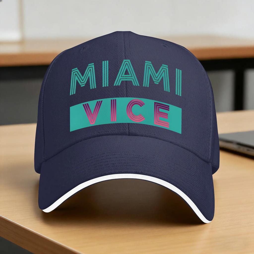 Miami Vice Logo Casual Baseball Cap Kpop Rock Trucker Hat Summer Dropshipping Unisex Adult Vintage Baseball Caps