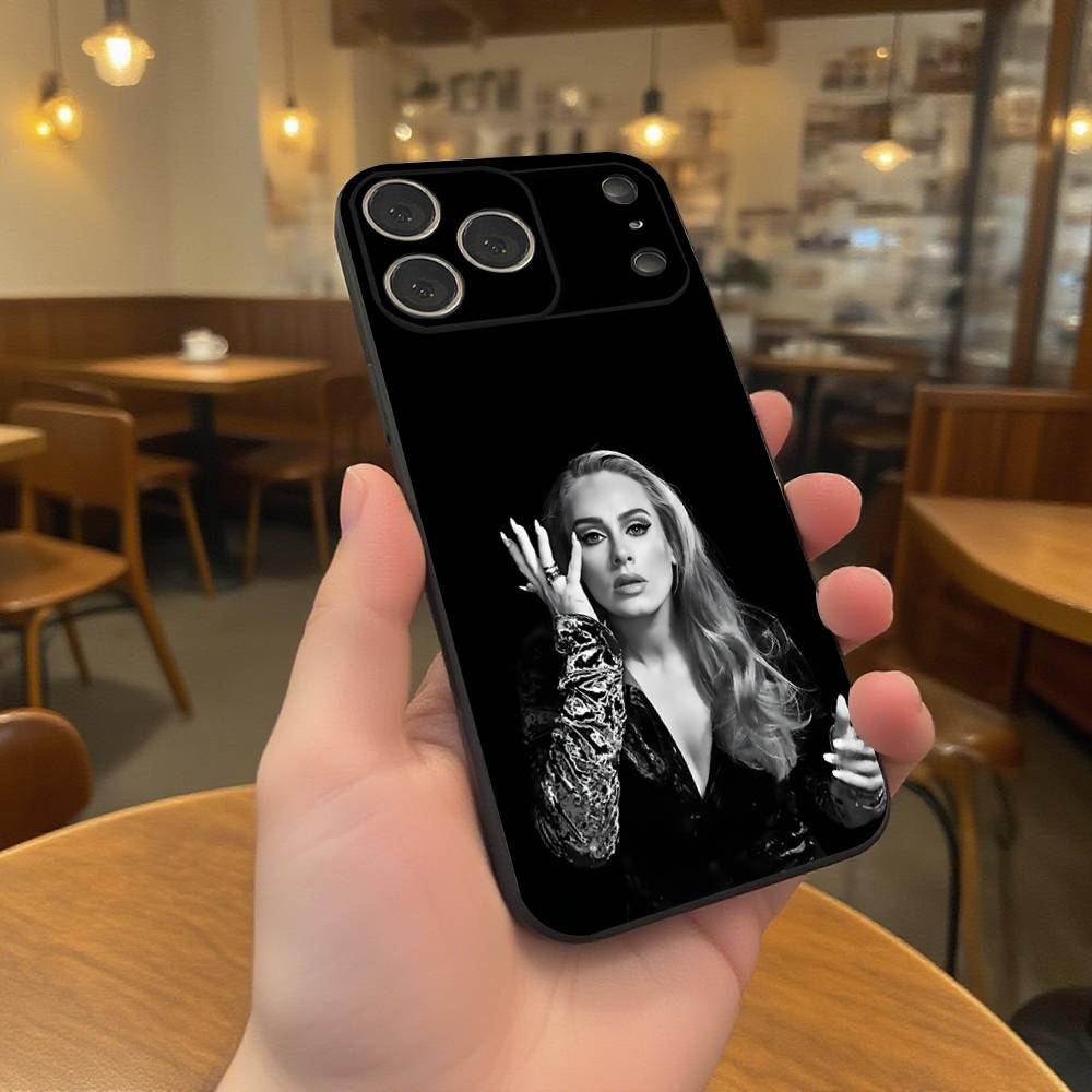 Чехол для телефона певицы А-Адель для iPhone 17,16,15,14,13,12,11,Pro,XS,Max,XR,Plus,E,SE4,Mini Черный Мягкий Чехол