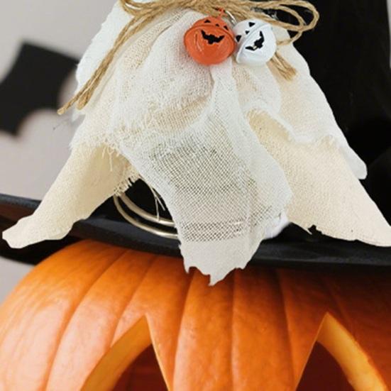 Хэллоуинский призрак-верхушка для дерева 7 дюймов маленький белый тканевый призрак