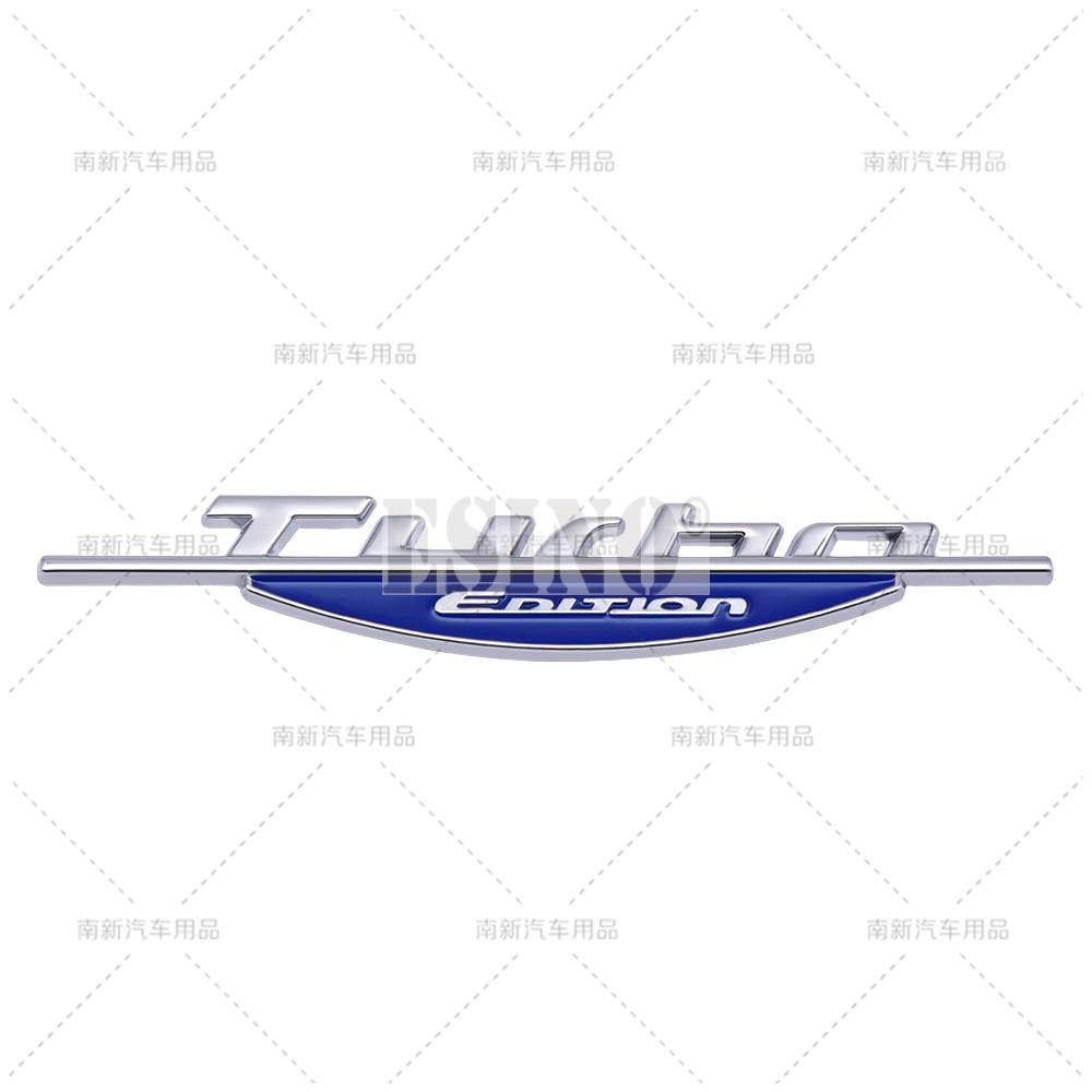 3D Colorful Turbo Edition Metal Zinc Alloy Universal Fender Emblem Rear Trunk Badge Sticker Decal