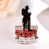 Kate Middleton Commemorative Poppy Rhinestone Enamel Brooch