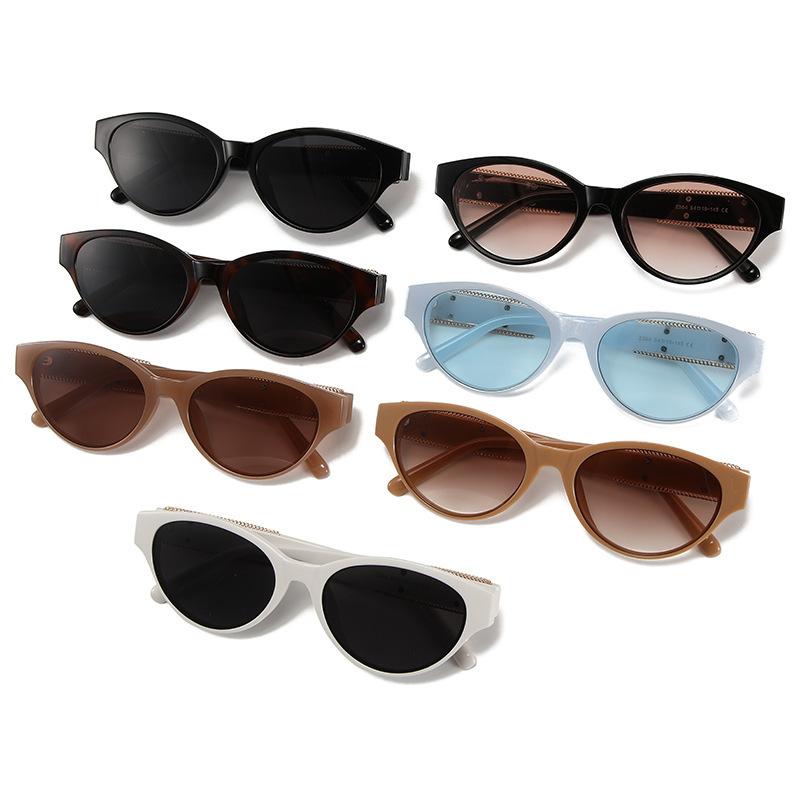 Премиальные овальные солнцезащитные очки женские винтажные солнцезащитные очки «кошачий глаз» с камелиями малый аромат солнцезащитные очки