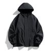 Men's Loose American Patchwork Jacket Outdoor Recreational Sports Hooded Hardshell Jacket