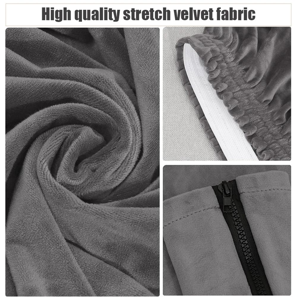 1 Set Soft Velvet Office Chair Cover Elastic Rotating Armrest Lifting Computer Seat Covers Home Stool Decor with Armrest Covers