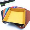Desktop Foldable Faux Leather Storage Box Organizer Holder Tray for Home