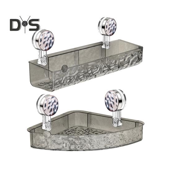 1/2 шт., прозрачная настенная полка без сверления, присоска, большая вместимость, простая установка, универсальный органайзер для ванной комнаты и душа