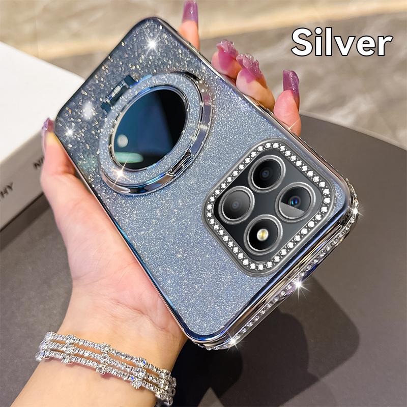 Чехол-подставка с магнитом Magsafe с бриллиантовым блеском для Huawei Honor X9A X9B X50i X9C X60 Pro X8A X8B X7B X7C X8 5G, мягкий чехол