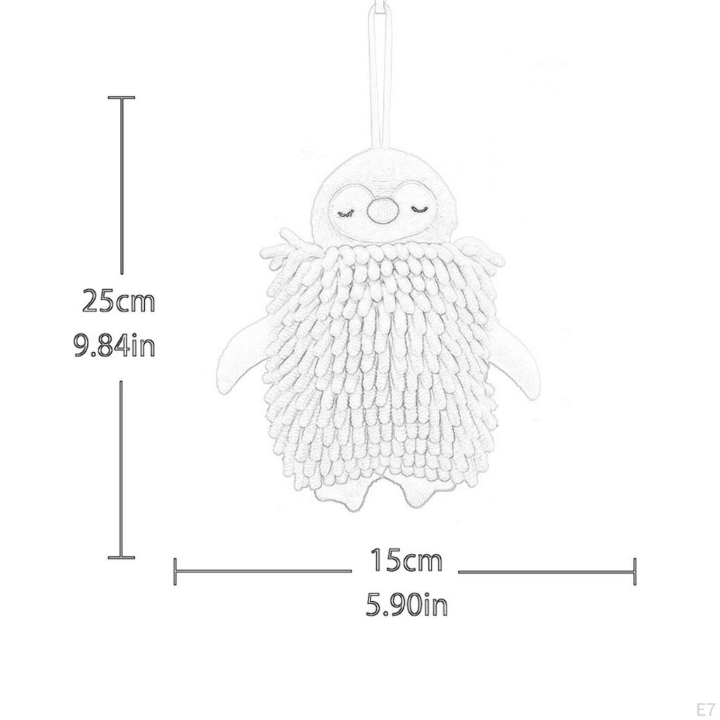 Chenille Hand Towel Cleaning Extra Soft Saving Space for Kitchen and Bathroom Cute Cartoon