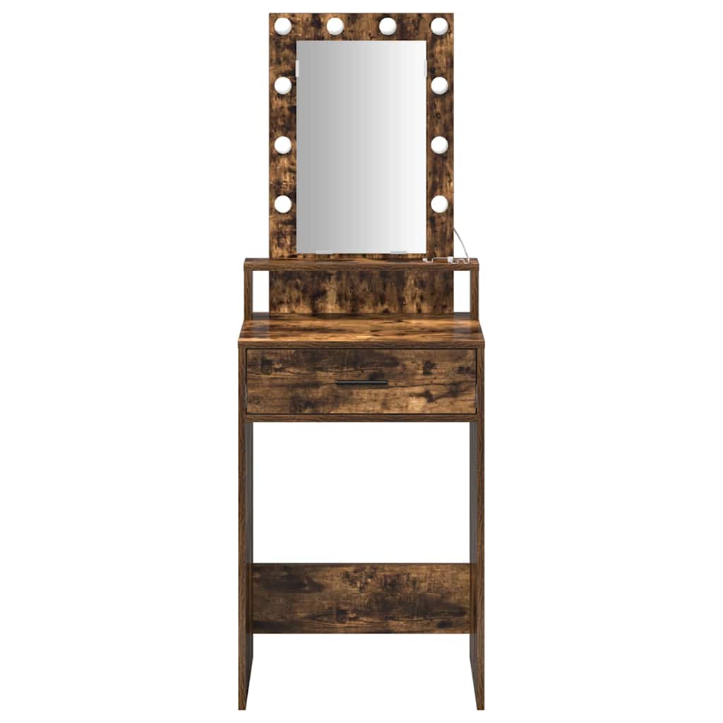 Makeup Table with Storage Brown 50 x 41 x 140 cm Engineered Wood