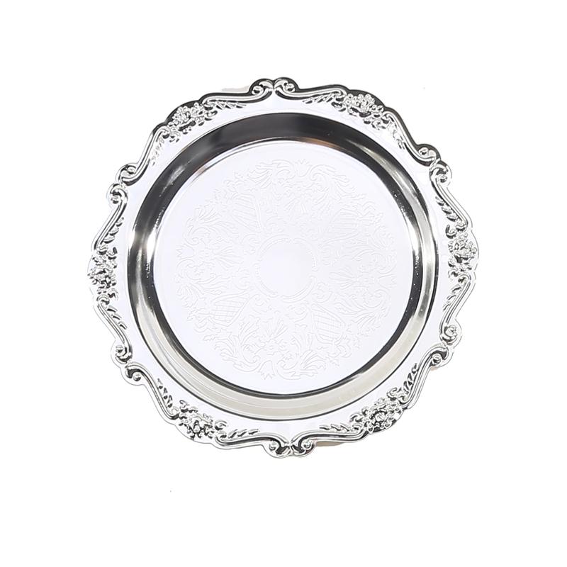 Круглый золотой поднос из нержавеющей стали с прямым краем, подставка для украшений, косметики, свечей, десертов, чаепитий, декоративный поднос для хранения косметики