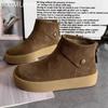 Женские ботильоны на плоской подошве из замши на платформе, дизайнерская обувь в стиле ретро 2025 года, трендовая зимняя обувь нового бренда для ходьбы, комфортная классика, Botas De Mujer