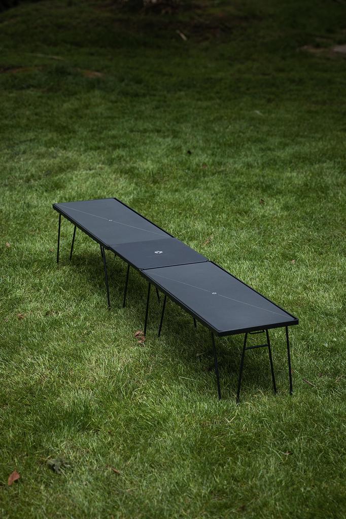 CAMPING MOON Minimal Rack, Connectable Aluminum Top and Half Top, Set of 2, Black, Black Gear, T-229-9BK-2P