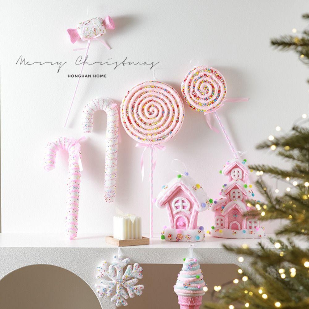 Multicolor Christmas Lollipop Decorations Foam Party Supplies Hanging Pendants Photo Props Cartoon Candy Cane
