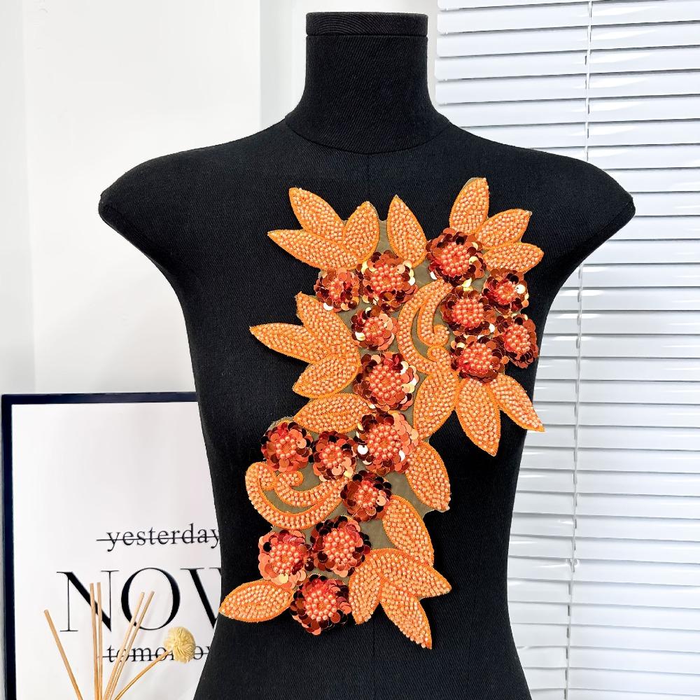 Three Dimensional Flowers Flower Embroidered Patches Sequin Patch Repair Women Clothes