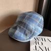 Fashion Autumn Retro Checkered Pattern Women Casual Beret For Outdoor Use