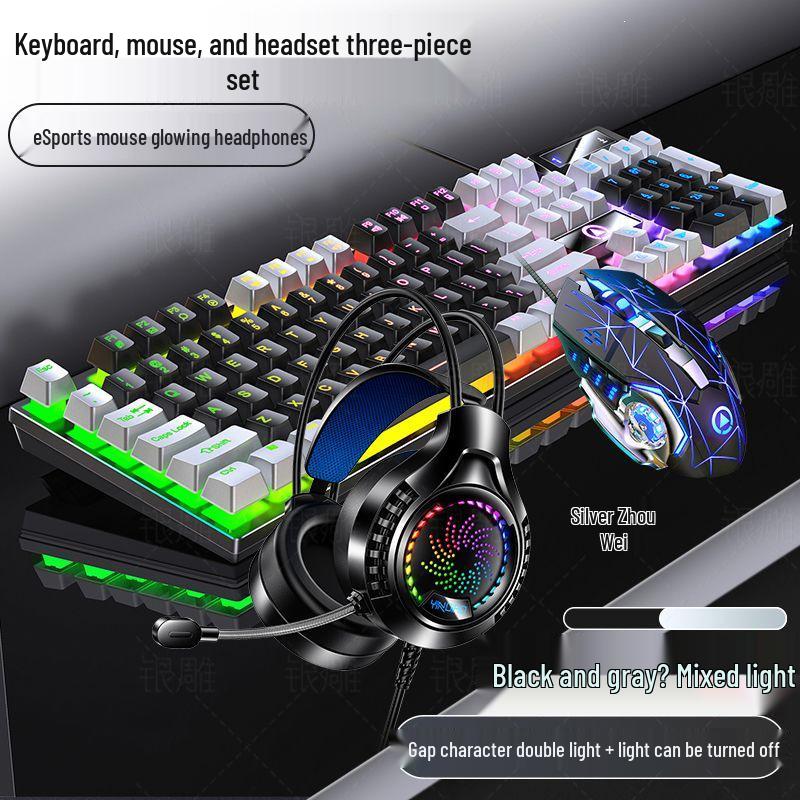 K500 Бесшумный проводной игровой набор Клавиатура и Мышь - Механическое ощущение для Офиса и Киберспорта