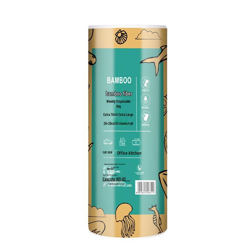 Впитывающие одноразовые салфетки из бамбукового волокна - Безворсовые, двойного назначения для влажной/сухой уборки кухни