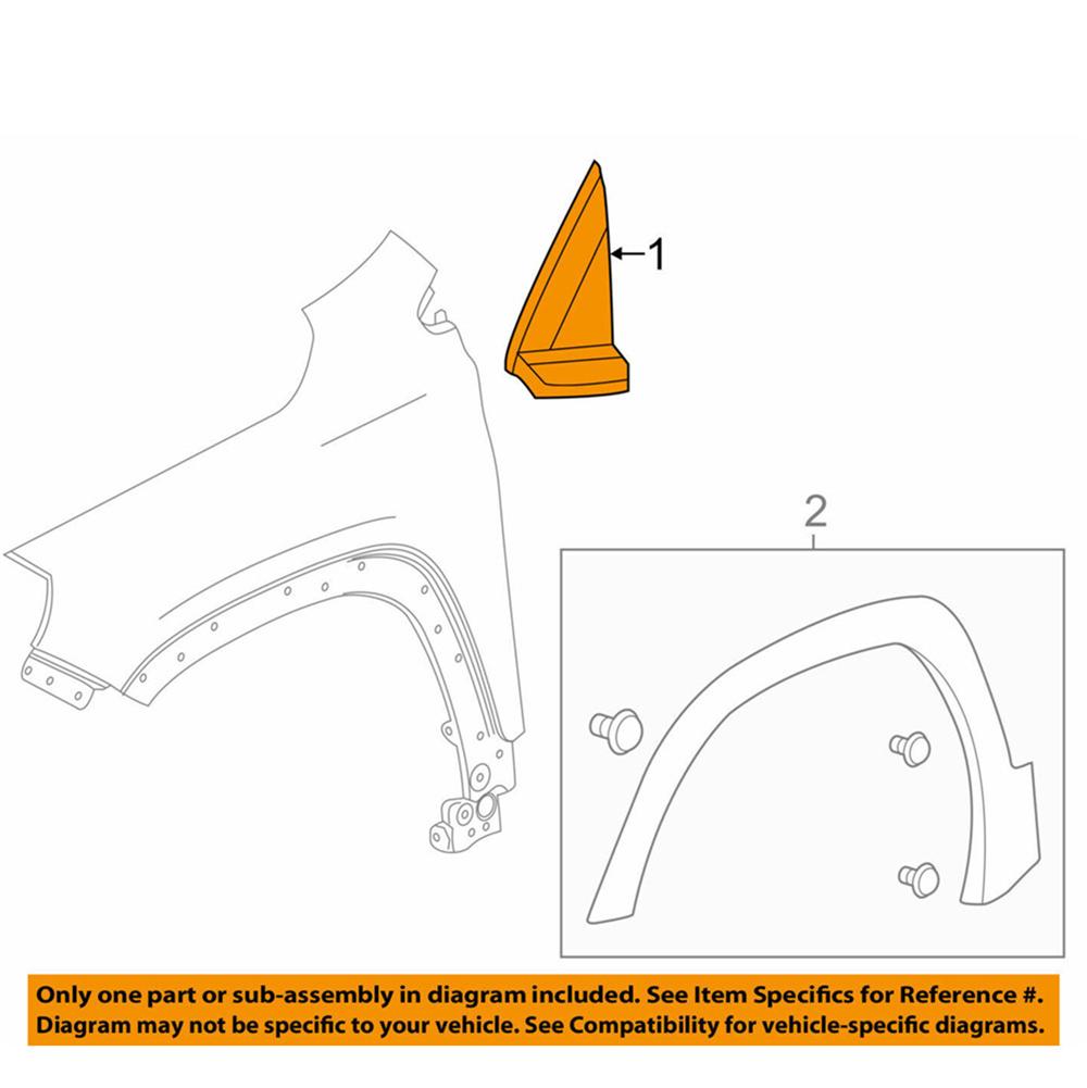 Front Right Fender Trim Molding For 2018 19 2020 2021 2022 Gmc Terrain 84107337