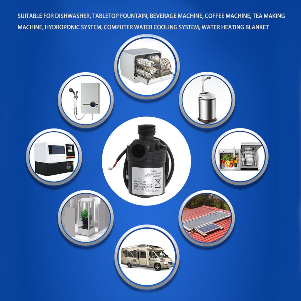 Submersible Water Pump IP68 Waterproof Low Noise Leak Free Threaded Water Circulation Pump DC24V 38W