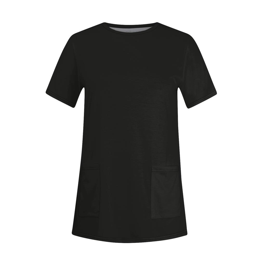 Жен. Футболка Футболка С принтом С короткими рукавами Повседневные Выходные Мода Классический Круглый вырез Карманы Обычный Топ