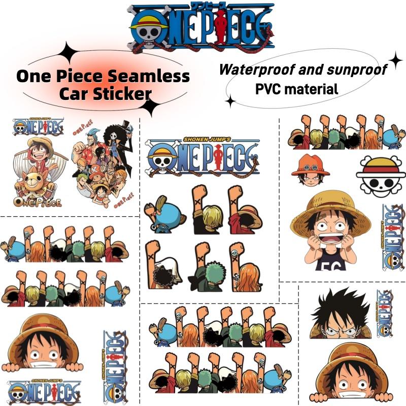 Автомобильная наклейка One Piece, мультяшное украшение с Луффи, водонепроницаемая, персонализированная креативная накладка для скрытия царапин